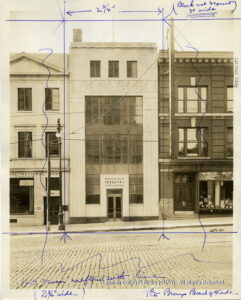 Image of art deco-styled building labeled "Jacob and Emil Leitner incorporated"