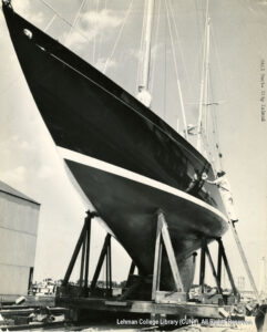 Image of a sailboat sitting in dry dock